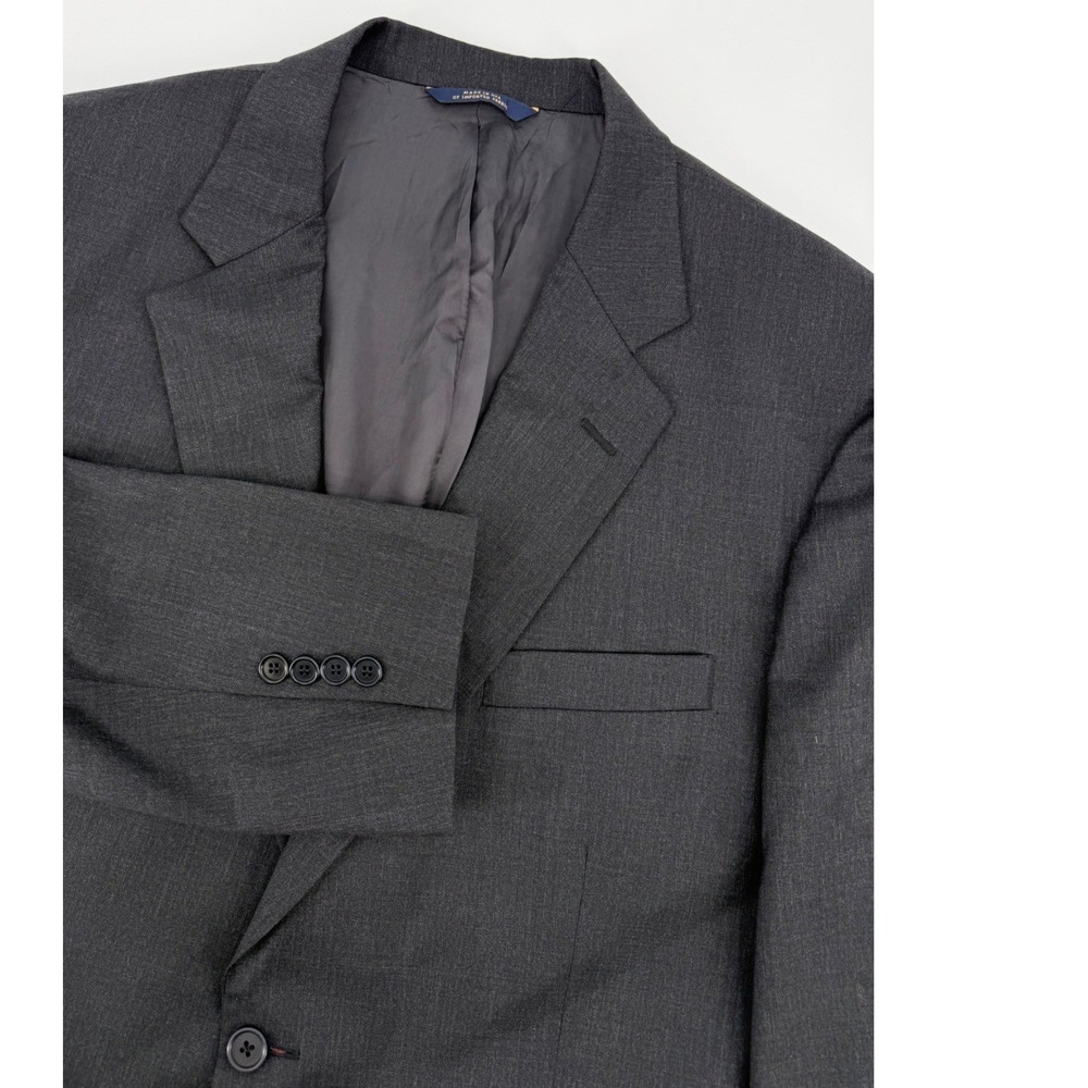 Brooks Brothers Blazer Jacket Mens 45R Gray Charcoal 1818 Madison Wool Made USA